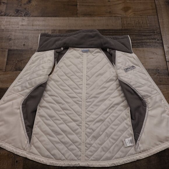 Columbia Quilted Fleece-Lined Vest Women’s Medium White Gray Outdoor Layer - Picture 12 of 12